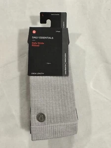 Paquete de 3 calcetines acanalados Lululemon Daily Stride gris azul marino verde para hombre L 9,5-12 - Imagen 1 de 2