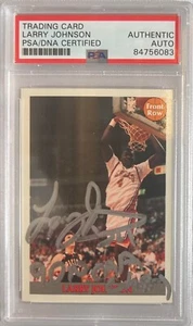 Larry Johnson auto inscribed 1992 Front Row #1 RC UNLV PSA Encapsulated - Picture 1 of 3