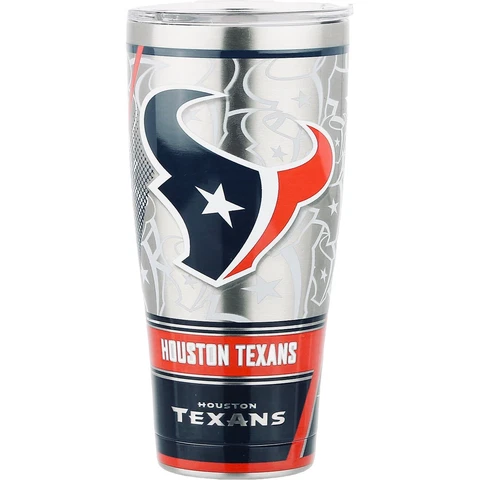 Houston Texans 30oz Stainless Steel Tervis Tumbler with Lid-Made in USA-New Cover