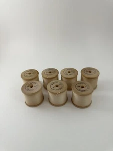 Lot of 7 Gudebrod Bros Surgical Cotton Thread Wood Spools 100 Yards Size 2-0 - Picture 1 of 8