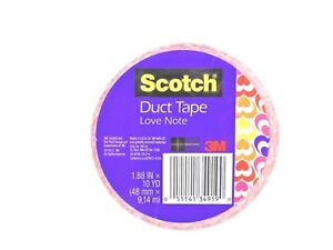 (1) Rolls Scotch Duct Tape Love Note 1.88" x 10 yds 