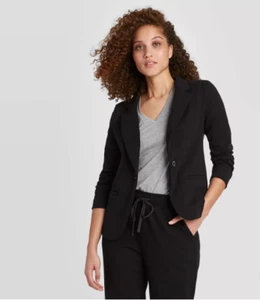 Women's Long Sleeve Knit Blazer - A New Day - XS/S - Black - C545 - Picture 1 of 5