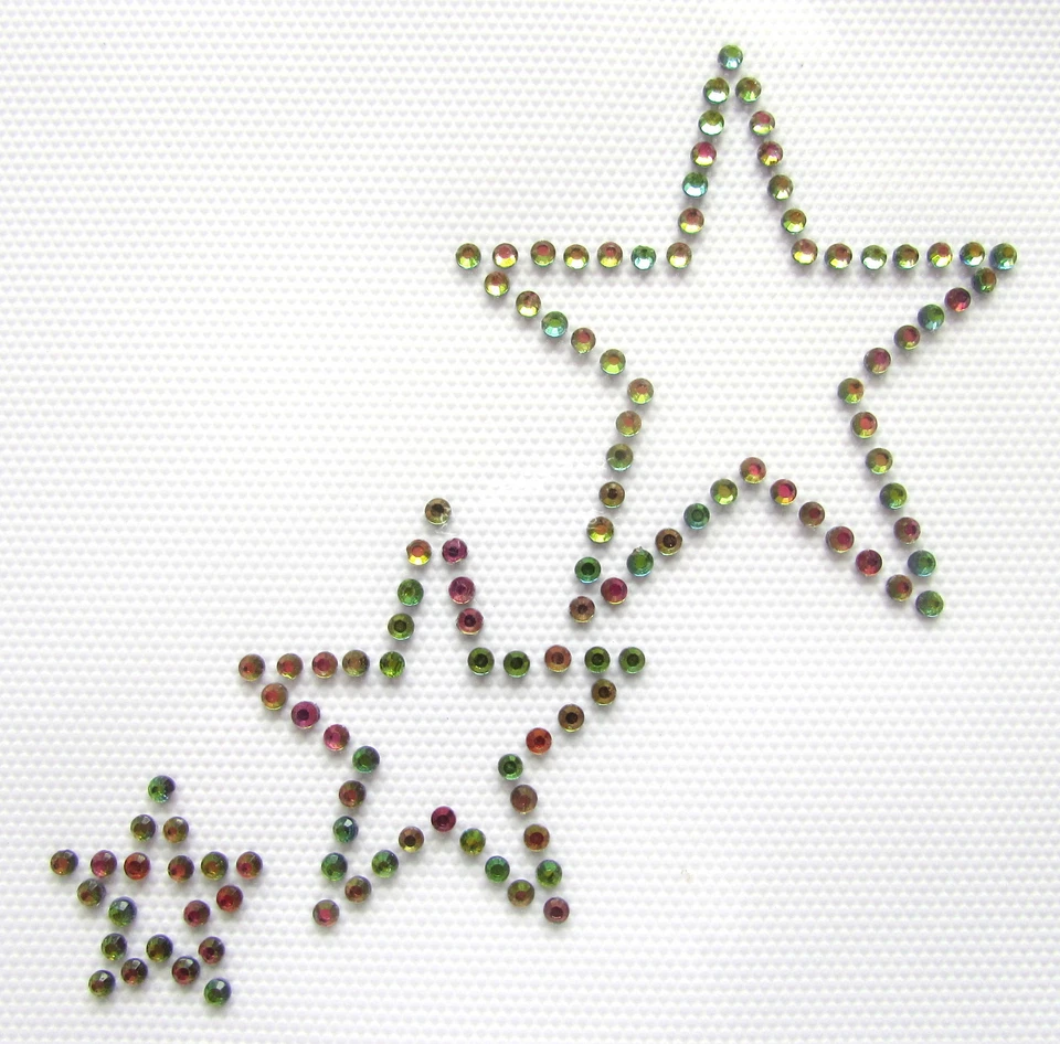 THE SPARKLE FAIRY DREIFACH 3 STERNE Bügelbild Hotfix Strass Diamant Transfer Motiv Tanz, Fitnessstudio