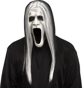 Hairy Screamer Adult Ghost Mask w/ Wig Costume Accessory NEW - Picture 1 of 1