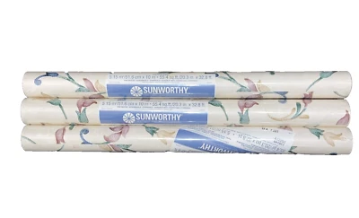 Sunworthy 3 Floral Double Roll Vinyl Wallcovering Wallpaper of C52273 Lot# 18 - Image 1 of 4