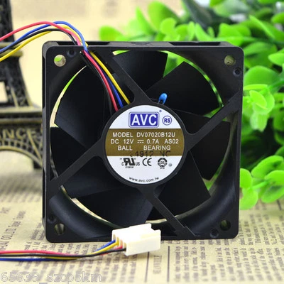 AVC 7020 DV07020B12U Fan 12V 0.7A 4pin 70*70*20mm PWM Chassis Cooling Fan - Image 1 of 3