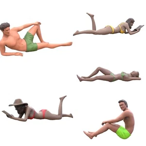 Playa Ocio Set de Figuras 1:24 (7,7cm) sin Pintar, 1/24 Diorama (5 Figuras) - Imagen 1 de 7