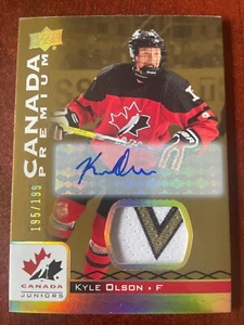 Parche automático del equipo Canada Juniors 2017 de cubierta superior - Kyle Olson/199 #45 - Imagen 1 de 2