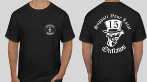 2 sided Support your local Outlaws Biker Motorcycle MC 15 t shirt outlaw Gun - Picture 1 of 1