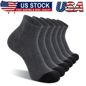 6 Pack Men's Ankle Socks with Cushion Athletic Running Socks Everyday Plus Train - Picture 1 of 6
