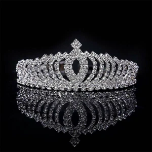 Accesorios para el cabello boda novia princesa cristal estrás corona tiara mujer - Imagen 1 de 11