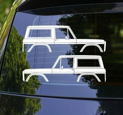 2x Calcomanías Pegatinas Silhouette para SUV Clásico 4x4 Ford Bronco con primera generación Foto 1 de 3