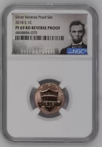 2018 S 1C Rev PF69 RD Lincoln Shield in Silver Rev Proof Set NGC Portrait Label - Picture 1 of 2