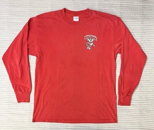 University Of Wisconsin Badgers Long Sleeve Gildan Shirt Red 2000 Y2K Mens Sz L - Picture 1 of 11