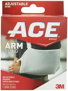Ace Arm Sling Adjustable Padded Shoulder Strap Latex Free One Size 1 ct 3 Pack - Picture 1 of 6