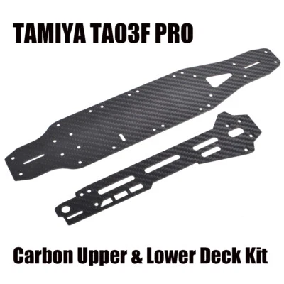 Carbon Upper Deck Lower Chassis Kit for Tamiya TA03F PRO Upgrades Parts - Image 1 of 4