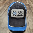 Roots Olympics Hat Cap Adult Black Blue Adjustable Strapback USA Torino 2006