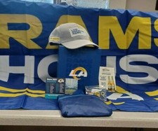 LA RAMS SEASON TICKET HOLDER BOX with Lots Of Goodies { cap, flag , more}2022