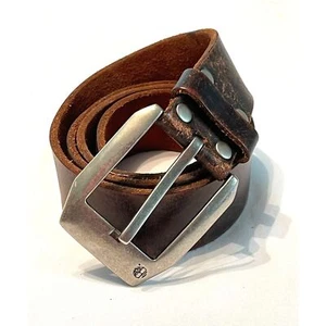 Cinturón básico de cuero italiano pesado marrón Timberland vintage para hombre talla 34 1973 - Imagen 1 de 9