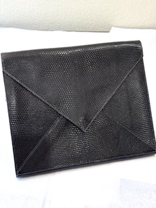 HERMES Nilocotus Black Lizard Square Small Clutch Purse or Document Holder - Picture 1 of 11