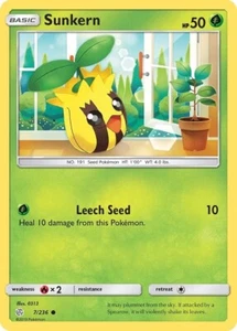 Pokémon TCG Sunkern Sun & Moon - Cosmic Eclipse 7/236 Regular Common Near Mint - Picture 1 of 1
