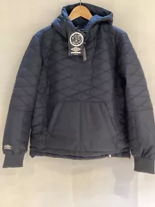 CHAQUETA 90 BONITA VERDE X UMBRO DIAMANTE ACOLCHADA CON CAPUCHA NUEVA CON ETIQUETAS TALLA 3 PEQUEÑA AZUL Y7 - Imagen 1 de 5