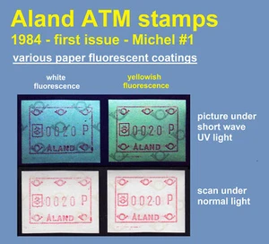 Aland Finland 1984 ATM 1 / two with various fluor coatings MNH / Frama Vending - Imagen 1 de 1