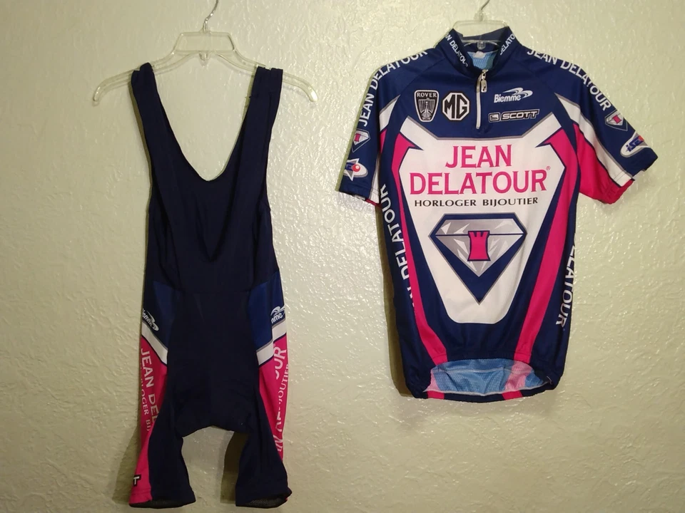Biemme Jean Delatour Cycling Jersey W/Matching Bib Shorts Sz 4 Large - Image 1 of 4