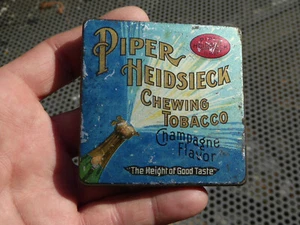 Alte Blechdose Tabakdose - Piper Heidsieck Chewing Tobacco Champagne Flavor Tin - Bild 1 von 6
