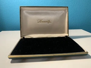 Vintage Krementz Jewelry Advertising Faux Leather Presentation Hinged Box 7” - Picture 1 of 10