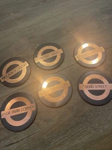 Set of 6 Coasters -- English Tube Stations RARE - Picture 1 of 7