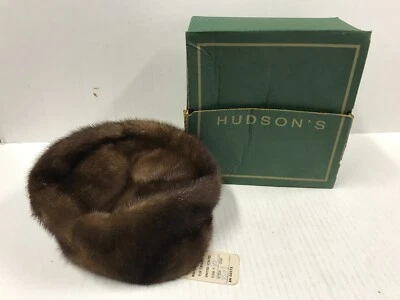 Sombrero de piel de visón natural de Hudson vintage años 50/60 nuevo de colección, RN #40372 Foto 1 de 4
