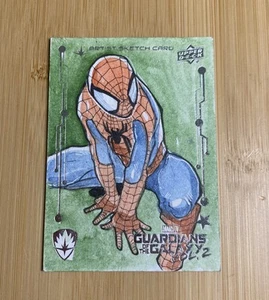 Guardians of the Galaxy Vol. 2 Sketch Card Anime Spiderman Mauro Fodra - Picture 1 of 2