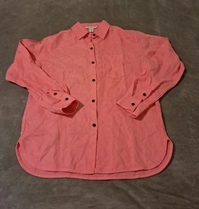 Camisa túnica Athleta para mujer retiro de lino con botones en rosa Raphanus talla XS - Imagen 1 de 8