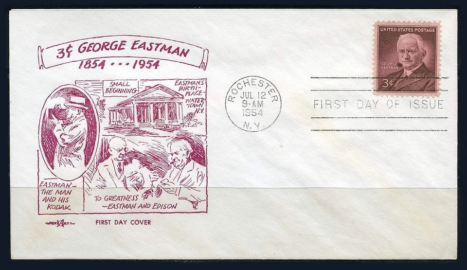 George Eastman Centenario 1954 (1062) Pent Arts Primer Día Cubierta Foto 1 de 1