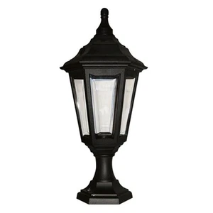 Sockelleuchte Schwarz IP44 Rustikal wetterfest CRAWLEY Außen Lampe Garten Weg - Bild 1 von 1