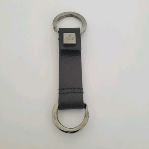 Gucci Schlüsselanhänger Ring Fob Ring Charm Leder schwarz silber klein Keychain Strap - Bild 1 von 7