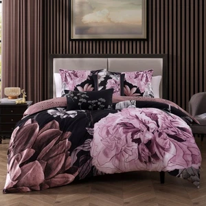 Luna Flora 5-teiliges Wende-Bettwäscheset 100 % Baumwolle 200 Fadenzahl - Bild 1 von 11