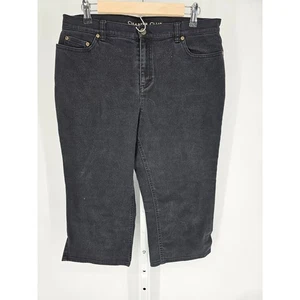 Charter Club Women's Black Cotton Blend Dark-Wash Capri Jeans Size 12P - Picture 1 of 4
