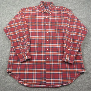 Camisa Ralph Lauren Hombre Mediana La Grande Roja Púrpura Azul-Gris A Cuadros Defectuosa - Imagen 1 de 10