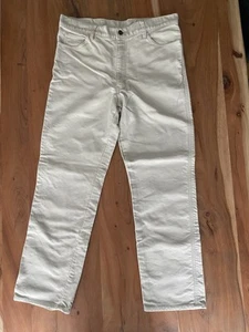 Hard Yakka Beige Denim Moleskin Straight Leg Cotton Workwear Pants Size 92S - Picture 1 of 6