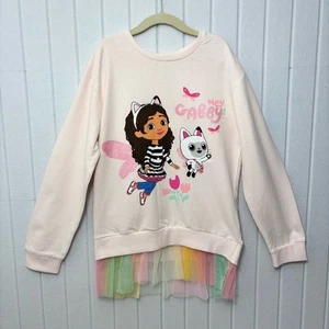 Sinsay Gabby's Dollhouse Kids Pink Sweatshirt with Rainbow Tulle Size 134cm 8/9y - Picture 1 of 12