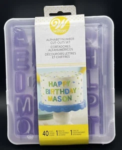 Wilton 40pc Plastic Alphabet Number Cut Out Set Cutters Case Tool - Picture 1 of 2