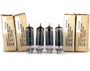 MATCHED QUAD 6AQ5/EL90 SYLVANIA NOS Röhre Lampe TSF Valvula 진공관 真空管 Valve - Bild 1 von 2