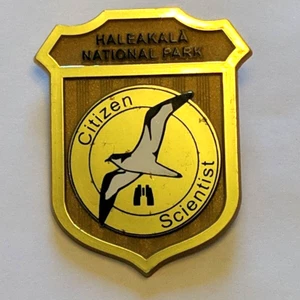 Haleakala National Park Citizen Scientist Badge Junior Park Ranger Pin Plastic - Picture 1 of 2