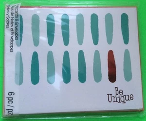 STUDIO 18 BRAND Set of 6 Note Cards w/Red Env BE UNIQUE New in Package - Picture 1 of 5