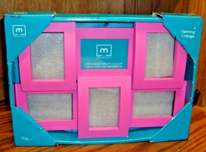 NEW! PHOTO FRAME 6-Opening Pictures 3-D COLLAGE Pink~Melannoo Brand~11"x8" Q16 - Picture 1 of 3
