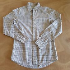 Uniqlo Men's Button Up Shirt Size Medium Red White Grey Check Long Sleeve