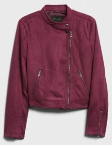 $139 Banana Republic Vegan Suede Motto Jacket Size S - Picture 1 of 7