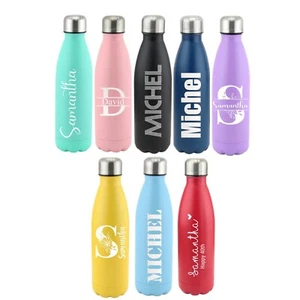 personalised engraved water bottle, gym bottle, 500ml flask, birthday gifts - Picture 1 of 6